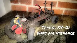 Tamiya XV-01 Fckit.pl moded alu chassis, Diff oil change - Time lapse