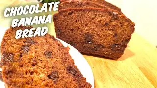 Bananas + Apple Sauce + Yogurt | My Recipe For a Very Moist Banana Bread | CHOCOLATE BANANA BREAD