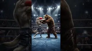 BEAR VS WOLF 🥊 ROUND 1 #highlights #boxing   #animalboxing