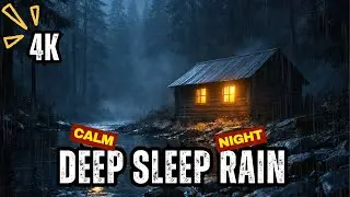 Rain Sounds with Distant Thunder in Forest Cabin by River | Sleep Fast 🌧️⚡4K