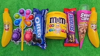 ASMR Most Popular Candys / some lots of colorful rainbow lollipop candy / unpacking chocolate eat
