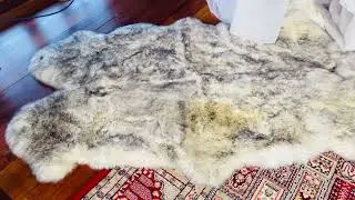 Large Luxury Grey Tipped Sheepskin Rug