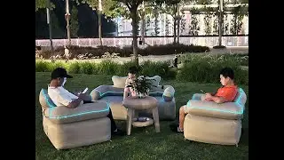 Air Sofa with Air Pump,Folding Inflatable Sofa Camping Couch Outdoor Air Sofa for Camping Travel