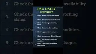 DAILY CHECK LIST | PAC UNIT| HVAC