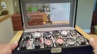 !Review!-SONGMICS Black Watch Box 12 Men's Watch Organizer-Faux Leather-UJWB012