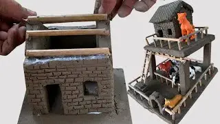 Easy Built Miniature Clay House with Animals Tiny Farm / No1 Clay ideas