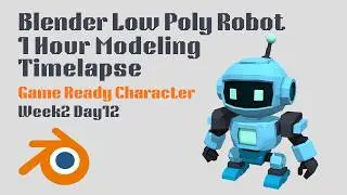 Blender Low Poly Robot Modeling | Game Ready Character | Day12 Timelapse