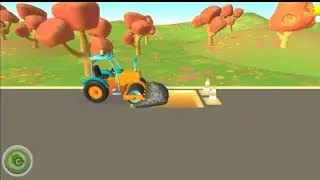 🚜🚧 Cute Road Roller Tractor Ka Full Adventure 😍 | Cartoon Game #tractor #cartoonlearning 
