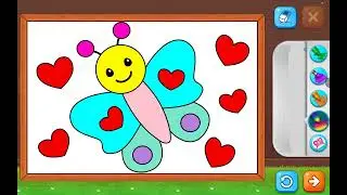 “Coloring a Butterfly with Hearts 🦋❤️ | Learn Colors for Kids | Tiny Color Tales”