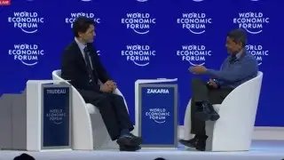 JUSTIN TRUDEAU In Davos being asked 