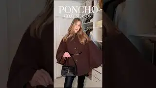 Пончо &mdash; главный тренд осени ☕️🍂 #трендыосени #туториалодежда #fashion #poncho #тренды #trends