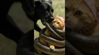 Hero Dog vs Snake! Cat Miraculously Rescued #catrescue #dogvsnake #animalrescue #heroicdog #snake