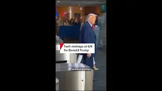 Technical mishaps for Donald Trump at United Nations in New York