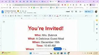 How to make invitation and menu
