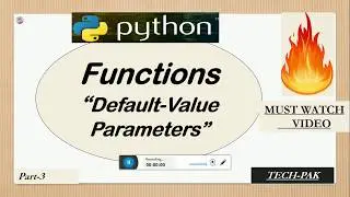 DEFAULT-VALUE PARAMETERS FUNCTIONS |  PART-4 TUTORIALS FOR BEGINNERS