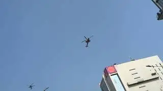 Apache and cobra helicopter formations Indian army day parade rehearsal 