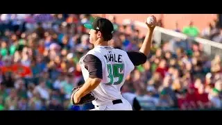 Tyler Mahle pitching for the Dayton Dragons