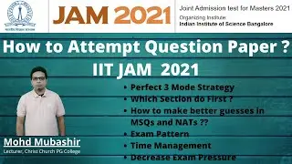 How to Attempt Question Paper ? IIT JAM 2021 #iitjam2021 #Strategy