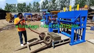 #QT4-30 pavements diesel hydraulic concrete hollow block machine client visit factory for training
