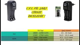 C.F.L V120 3000 Mah 2xAA Şarj Edilebilir Pil & Şarj Aleti İNCELEMESİ !