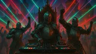 Medieval EDM knight | Neon DJ castle rave