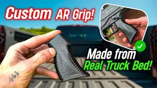 Custom AR Grip Made from Real Truck Bed Liner | Airsoft Upgrade