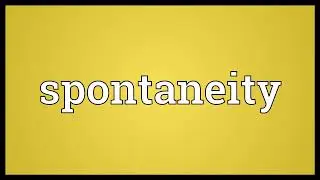 Spontaneity Meaning