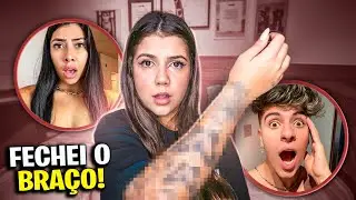 EU FECHEI O MEU BRAÇO DE TATUAGENS! *eles ficaram chocados kkkk*