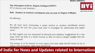 Decline in student enrollment in Degree colleges in Jammu and Kashmir