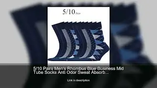5/10 Pairs Men's Rhombus Blue Business Mid Tube Socks Anti Odor Sweat Absorbing Comfortable Bre