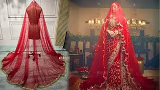 Bridal Veil Dupatta Cutting & Stitching | Tail Dupatta Tutorial