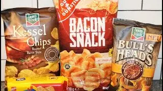 From Germany: Bacon Style Kessel Chips, Bacon Snack, Bull&rsquo;s Head Grilled Steak & Tuc Bacon