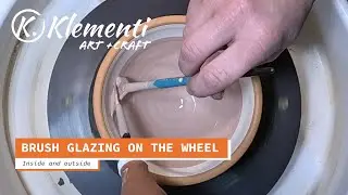 POTTERY TIP: Brushing glaze using a spinning potter&rsquo;s wheel (ASMR, no text, no voice over)