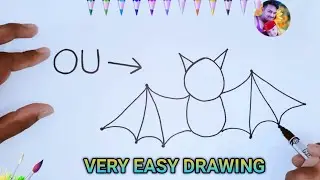 How to Draw a Bat (Vampire Bat) easy drawing@RkEasydrawing648 #viral