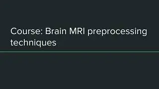 Course MRI preprocessing techniques with Python - Intro
