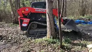 Spreading Gravel with Bucket