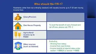 Who need to file ITR 1 Sahaj on Income Tax new Portal | ITR Filing requirements | #incometax