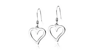 Jewellery - Silver dangling earrings 925 - bright empty hearts