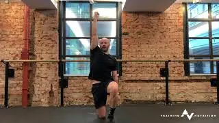 Hip flexor stretch with left  lateral flexion