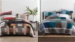 💥New simple Latest quilted patchwork bedsheet and bedspread cover by pop up fashion 💞