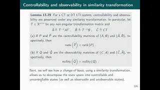 Linear System Theory - 13 Controllability and observability - part 2/2