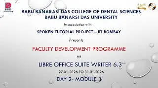 BBDU I BBDCODS | LIBRE OFFICE SUITE WRITER 6.3 |FDP | DAY-2