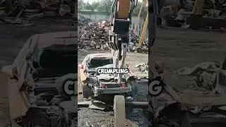 Watch This Car Get Destroyed in Seconds! 🚗💥 || #destruction #crane #power #amazing #wow