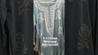 Pure modal kurti finest Chikankari rose work designer collection