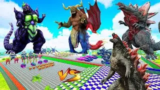 Ark Dinosaur Deathrun Vs Indoraptor Vs Spider T-rex - Ark Creature Survival Evolved