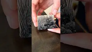 Printing my frog wood engraving 🐸 #printmaking #woodengraving #printmaker #artist #art #asmr #print