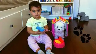 Battery Operated Soft Toy Dog Pet Walking and Talking Animigos Tobar