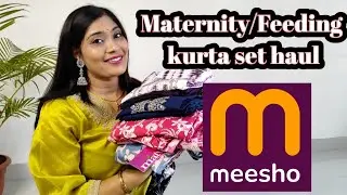 MEESHO MATERNITY FEEDING KURTI KURTA SET HAUL💙 Meesho Maternity dress💙Meesho kalamkari kurti #meesho
