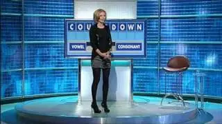 Rachel Riley in a See-Thru Top & Black Nylons