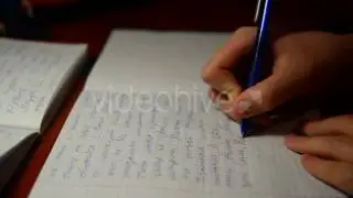 Boy Writes In Notebook Homework On Russian Language - Stock Footage | VideoHive 15023230